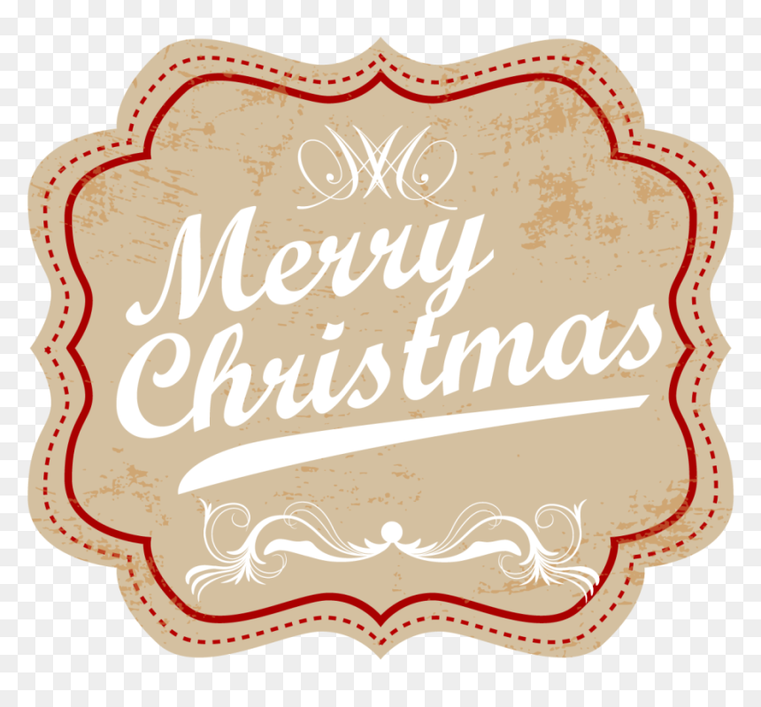 Vintage Retro Label Badge Ribbon Transparent Png Amp - Transparent Ribbon Label Png, Png Download - christmas ribbon png