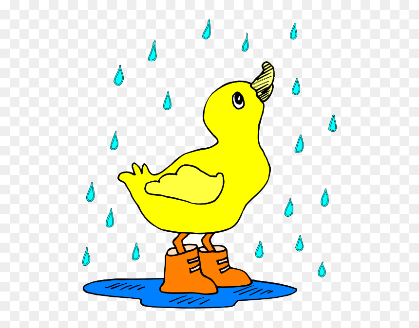 Duck In The Rain Clip Art At Clker - Duck In The Rain Clipart, HD Png Download - puddle png