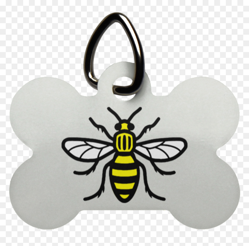Manchester Bee Dog Bone Pet Tag - Manchester Bee Vector Download, HD Png Download - dog bone png