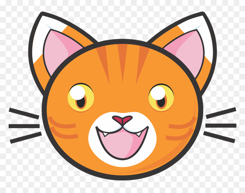 Banner Free Library Png Face Orange - Transparent Cat Face Clipart, Png Download - cat face png