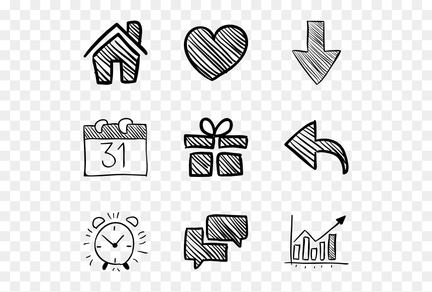 Social Media Hand Drawn 160 Free Icons - Hand Drawn Icon Png, Transparent Png - hand drawn arrow png