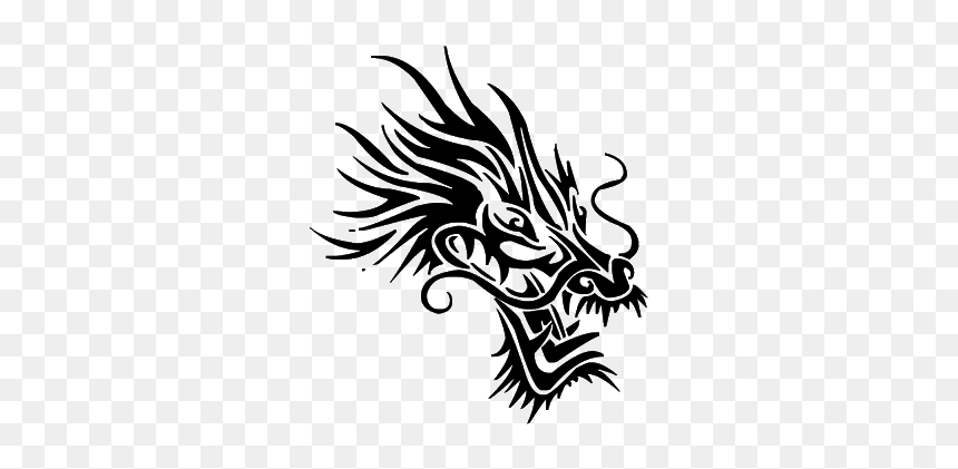 Chinese Dragon Silhouette White Dragon - Black Dragons E Sports, HD Png Download - chinese dragon png