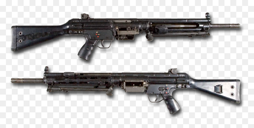 Hk 21 Lmg Left And Right Nobg - Hk21 Machine Gun, HD Png Download - rifle png