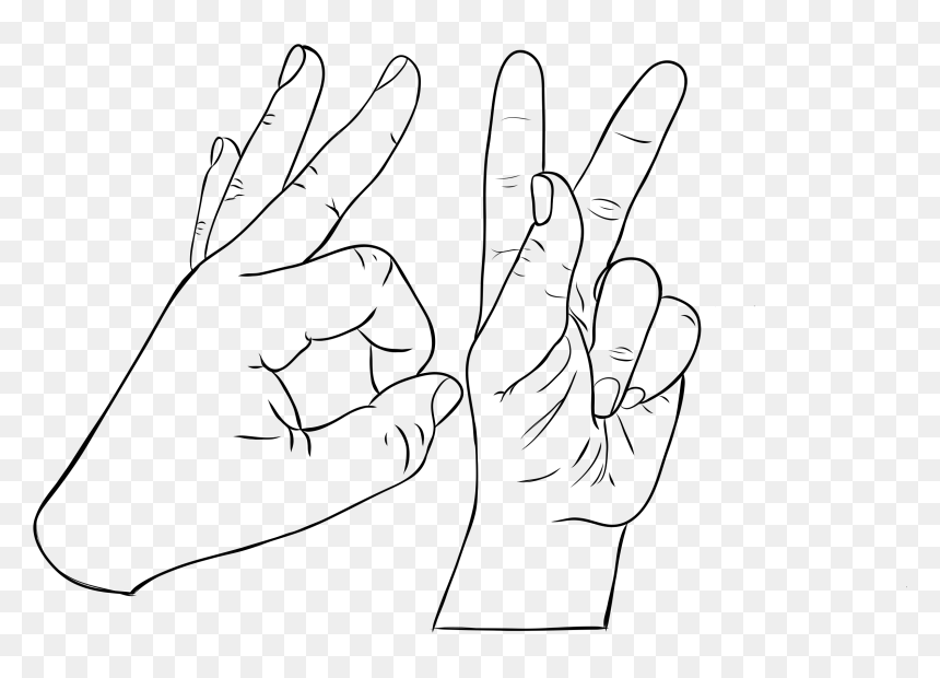 Lauren Shared A Drawing With You - Drawing, HD Png Download - ok hand png