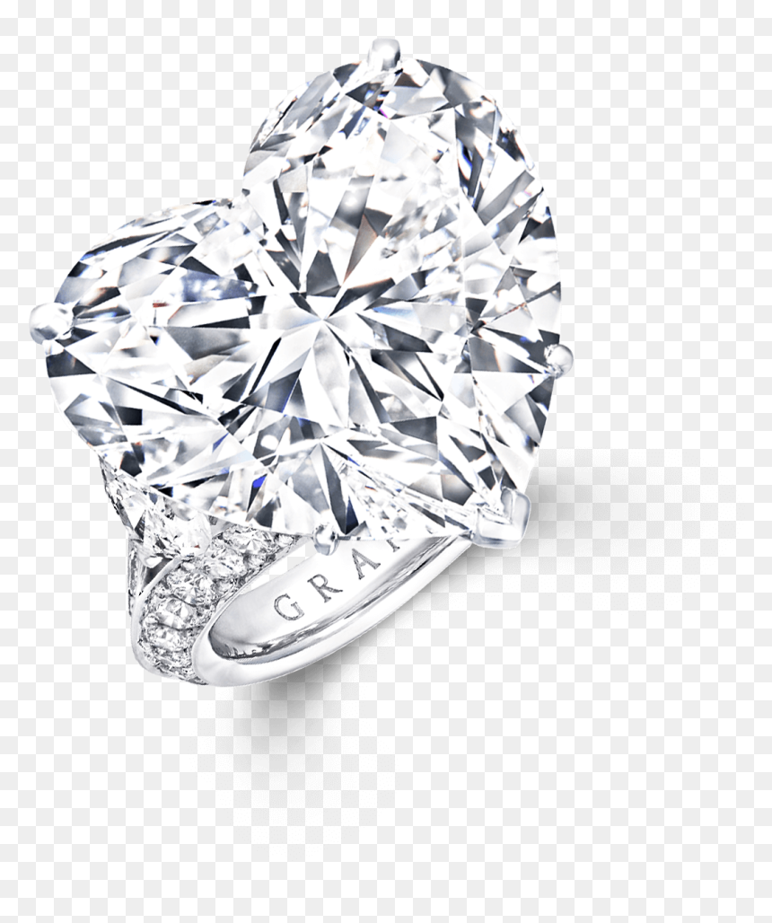 Graff Heart Diamond Ring, HD Png Download - heart shape png