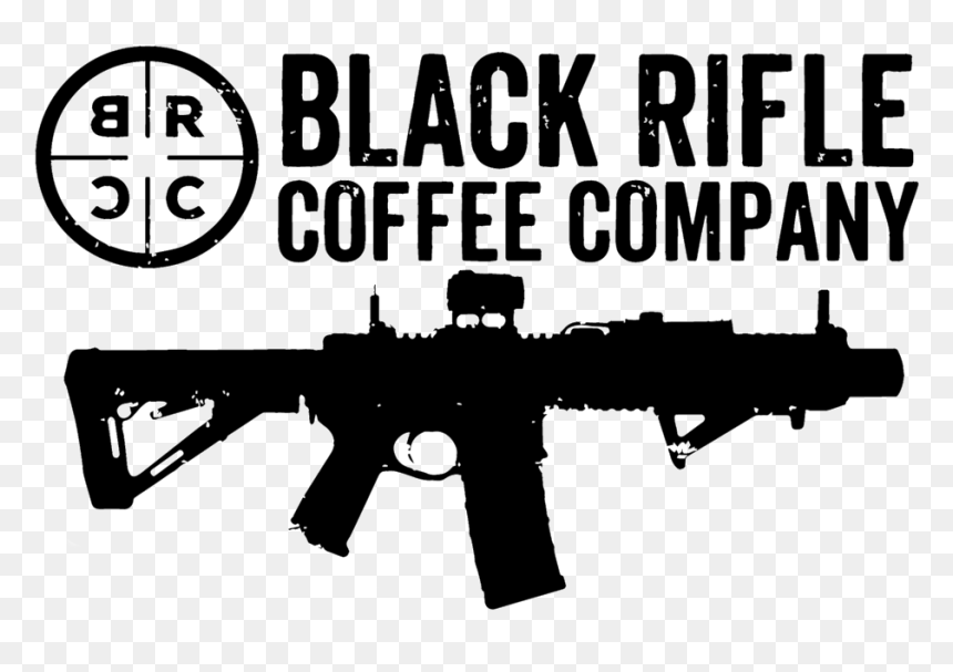 Brcc Logo With Rifle Black Transparent - Black Rifle Coffee Png, Png Download - rifle png