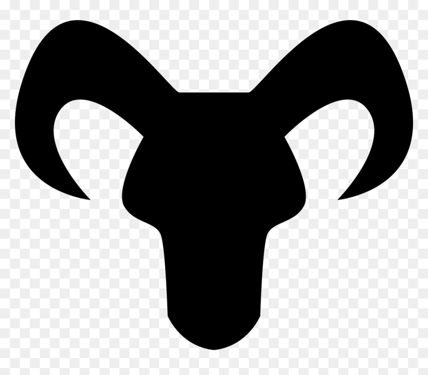 Capricorn Astrological Sign Of Head Black Silhouette - Capricorn Head Png, Transparent Png - horns png