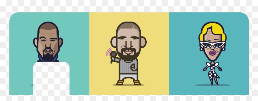 Kanye Drizzy Cardi - Cartoon, HD Png Download - kanye west png