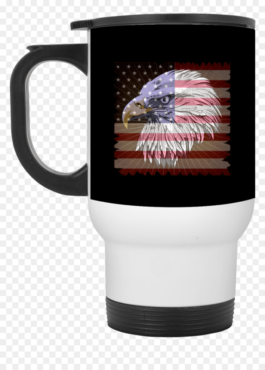 American Flag Eagle White Travel Mug - Mug, HD Png Download - mexican flag png