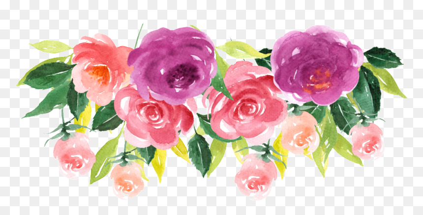 Hand Painted Purple Flowers Png Transparent - Bunny Flower Invitations, Png Download - purple flowers png