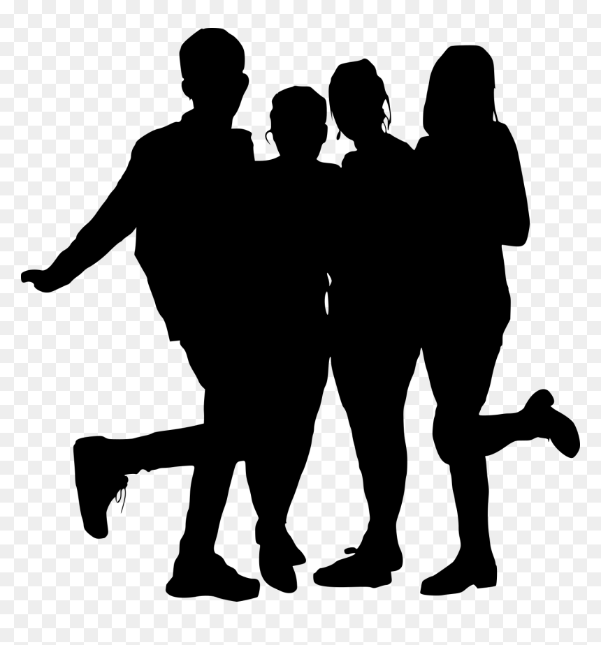 Posing Silhouette, HD Png Download - group of people png