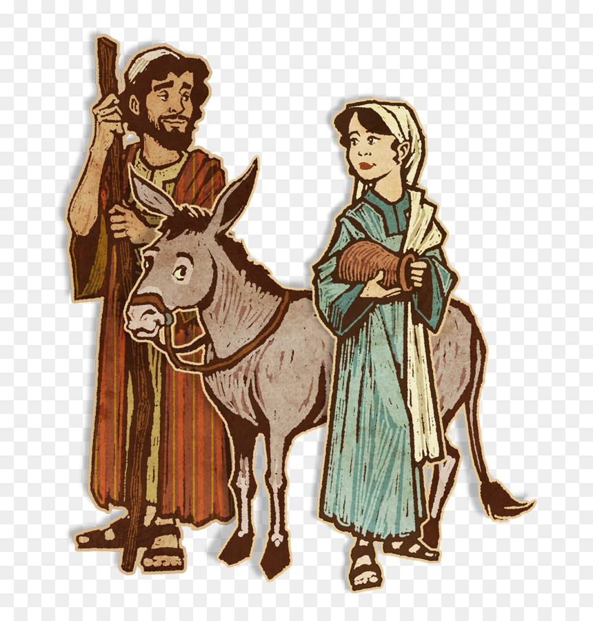 Donkey Clipart Mary Joseph Donkey - Clip Art Mary And Joseph, HD Png Download - donkey png
