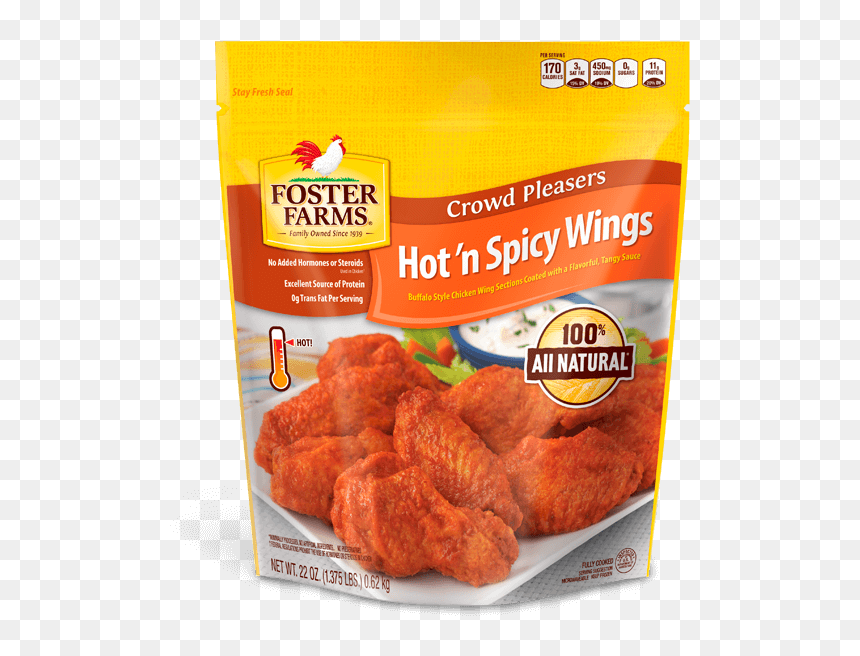 Hot And Spicy Wings 22 Oz - Foster Farms Hot And Spicy Wings, HD Png Download - chicken wings png
