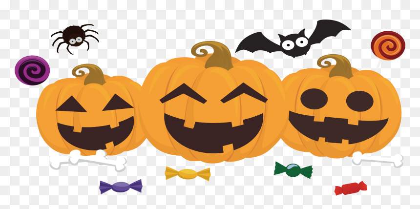 Vector Pumpkins Halloween Candy - Cute Jack O Lantern Vector, HD Png Download - jack o lantern png