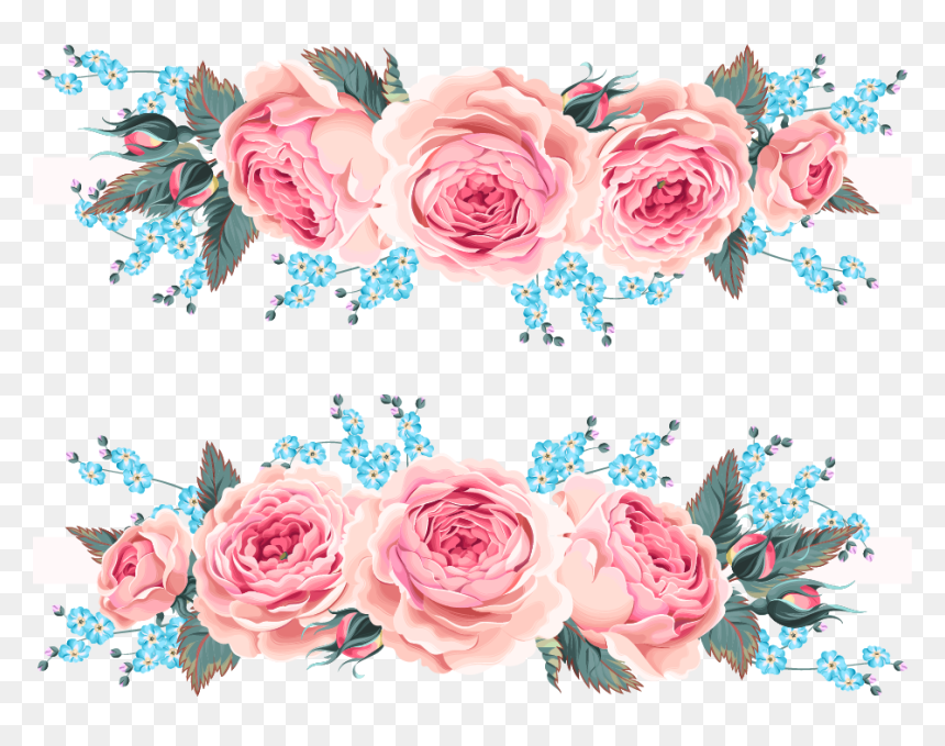 Garden Roses Beach Rose Flower Pink - Pink Flowers For Invitation, HD Png Download - pink flowers png