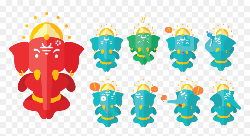 Ganesh Cartoon Vector - Ganesha, HD Png Download - vinayaka png