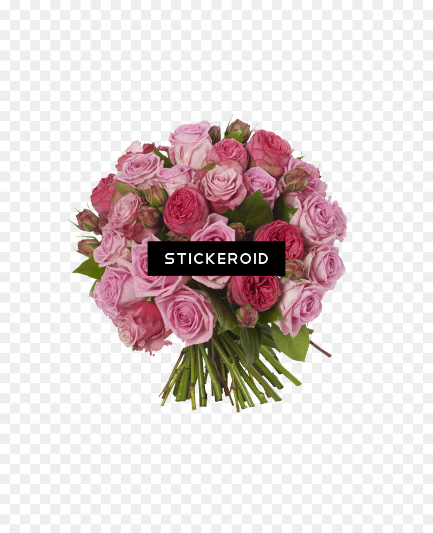 Pink Roses Flowers Bouquet, HD Png Download - pink flowers png