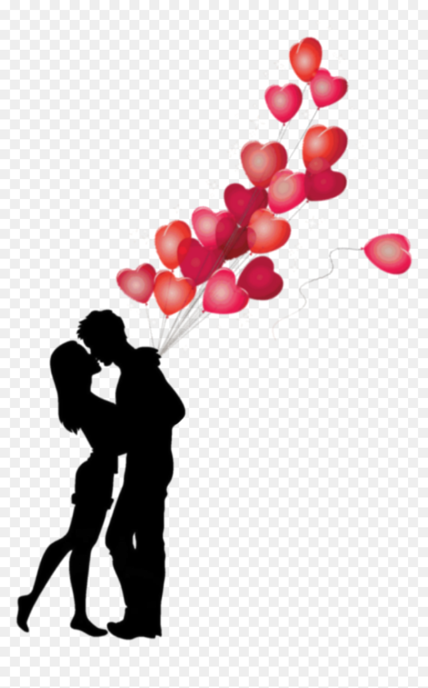 #love #hearts #silhouette - Romantic Love Png Hd, Transparent Png - couple png