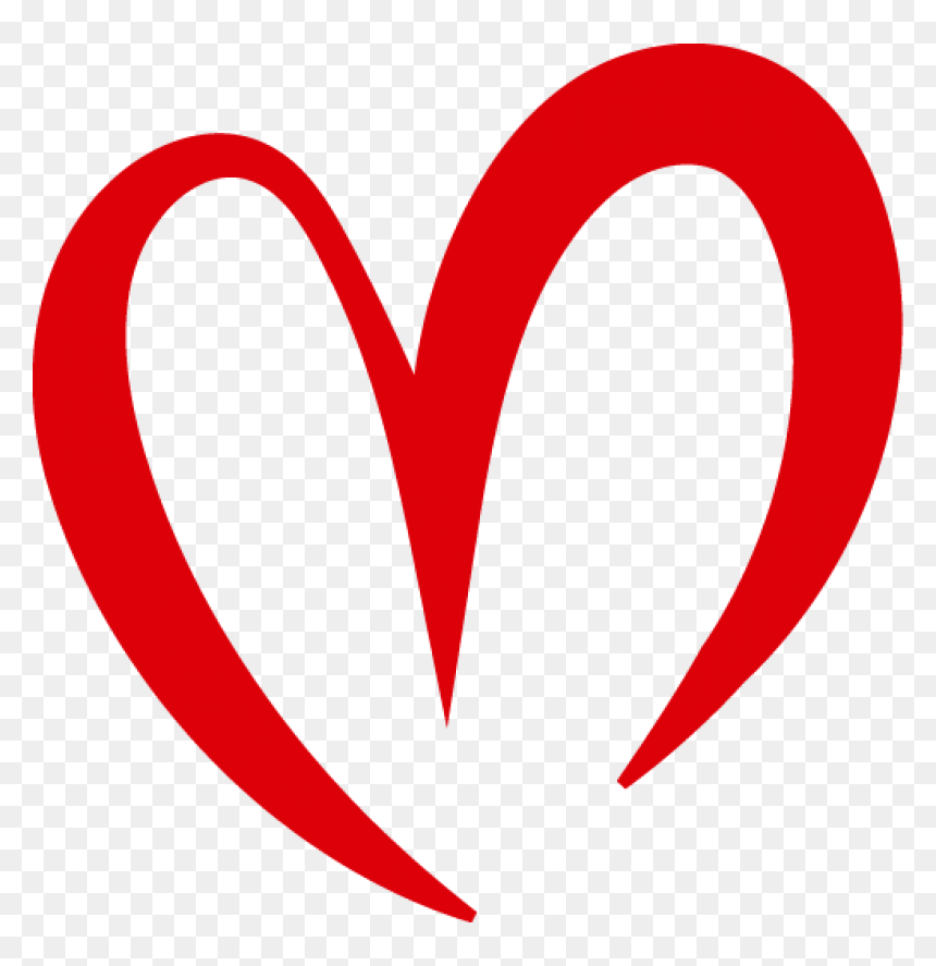 Curved Red Heart Outline Png Image - Red Transparent Heart Outline, Png Download - curved line png