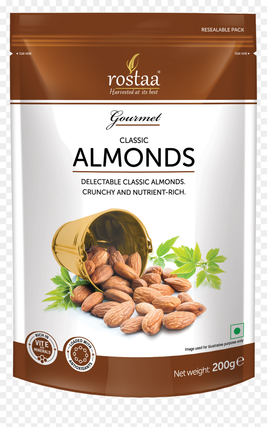 Rostaa Classic Almonds, HD Png Download - dry fruits png