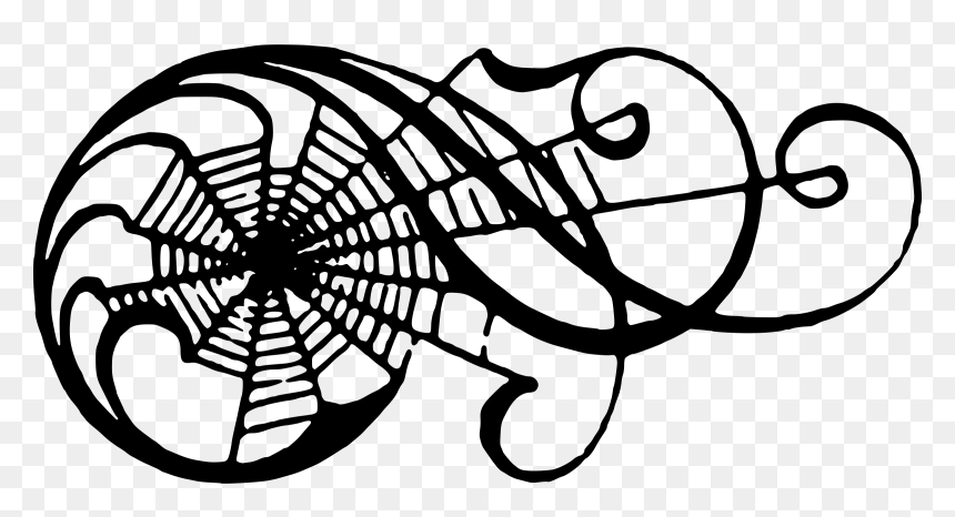 Spiderweb Scroll Clip Arts - Creepy Vintage Halloween Clip Art, HD Png Download - spiderweb png