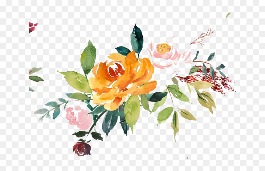 Watercolor Floral Arrangement Png, Transparent Png - tropical png
