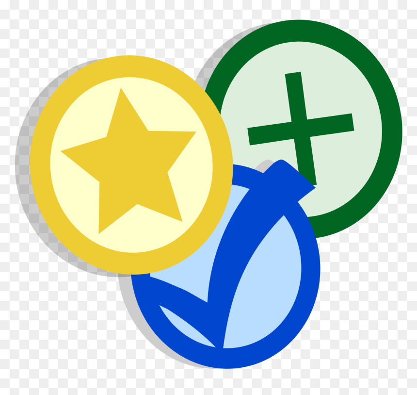 Yellow Star, Blue Check, Green Plus - Verificacion De Informacion, HD Png Download - green check png