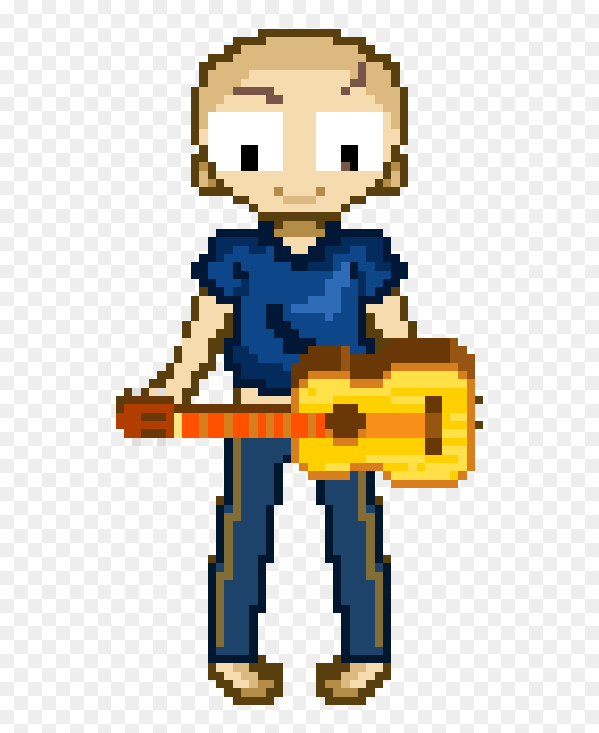Guy Playing Banjo - Pixel Art Minecraft Gif, HD Png Download - guy fieri png