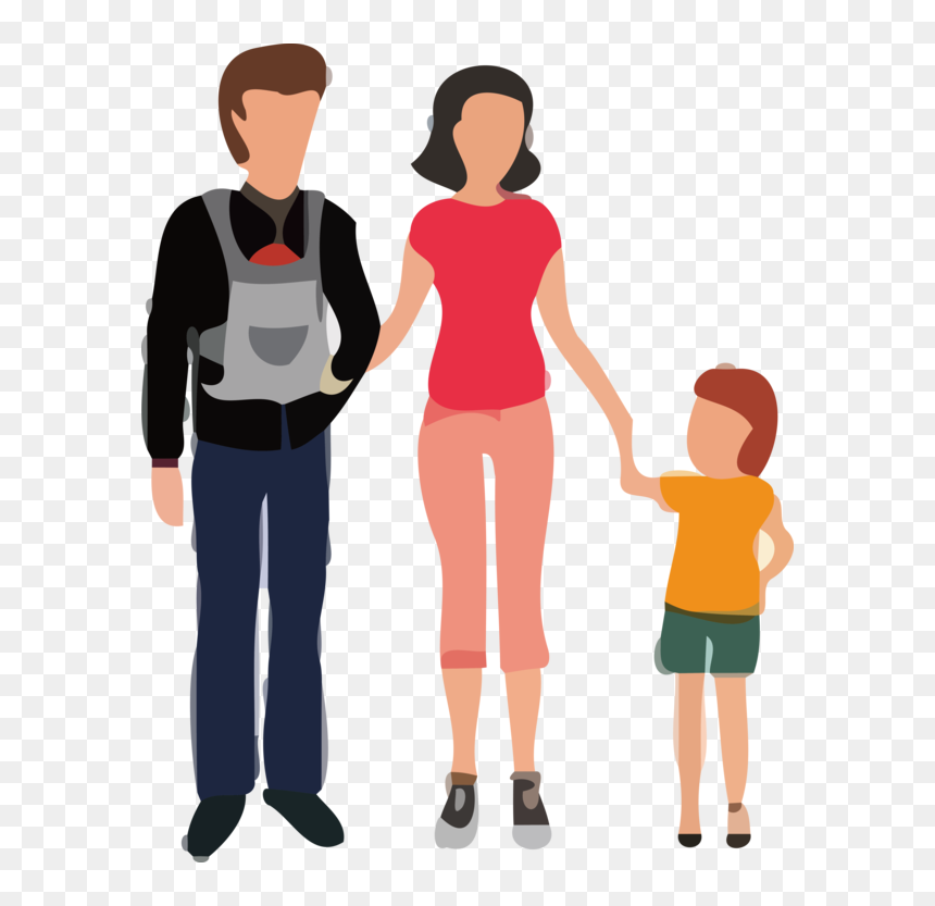 Transparent Family Day People Cartoon Standing For - Holding Hands, HD Png Download - people standing png