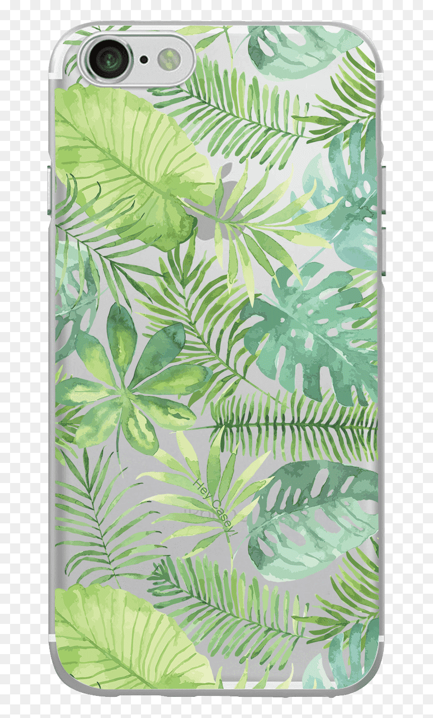 Tropical Leaves Phone Case"
 Class= - Background Page Tropical, HD Png Download - tropical leaves png