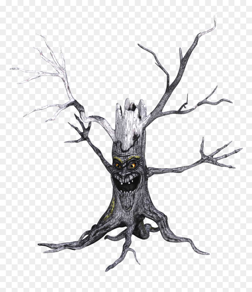 Tree With Scary Face Clip Arts - Tree With Scary Face, HD Png Download - scary png