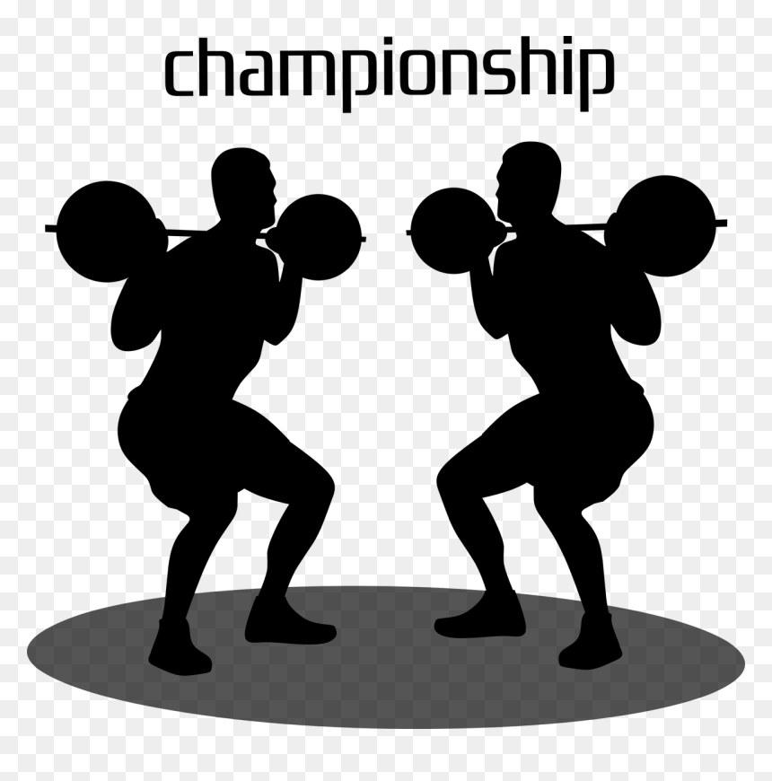 Championship Champions Silhouette - Bodybuilding, HD Png Download - barbell png