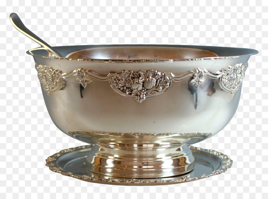 Punch Bowl Png - Extra Large Silver Plate Punch Bowls, Transparent Png - bowl png