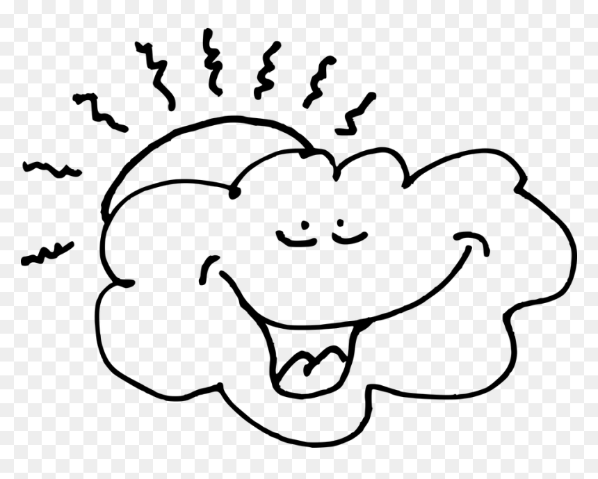 Black And White Rainclouds Clipart, HD Png Download - cartoon cloud png