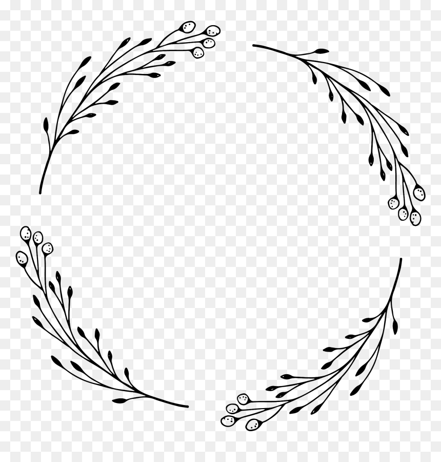 ##laurel #wreath #handdrawn #round #circle #monogram - Illustration, HD Png Download - laurel png