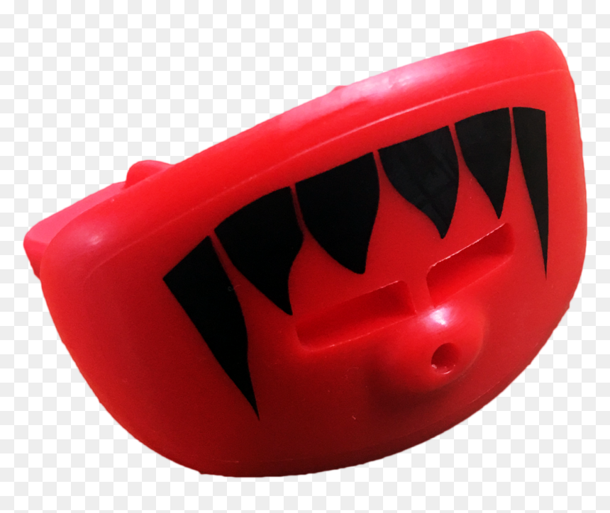 Red Lip Shield Mouth Guard With Black Fangs - Inflatable, HD Png Download - fangs png