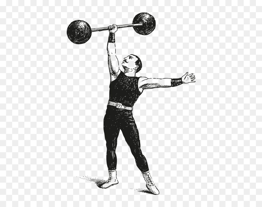 Strongman Barbell Olympic Weightlifting Dumbbell Exercise - Weight Lifting Vintage, HD Png Download - barbell png
