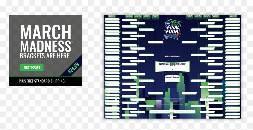 Fathead Ncaa Tournament Bracket , Png Download - Ncaa March Madness, Transparent Png - bracket png