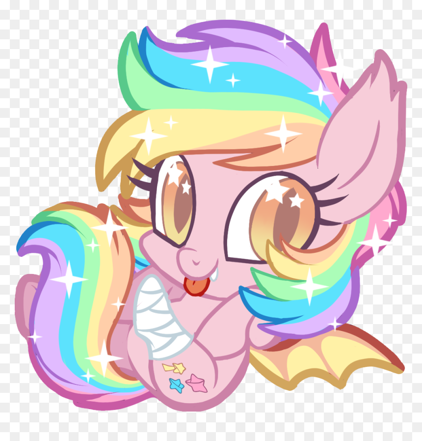 Centchi, Bat Pony, Chibi, Cute, Cute Little Fangs, - Cartoon, HD Png Download - fangs png