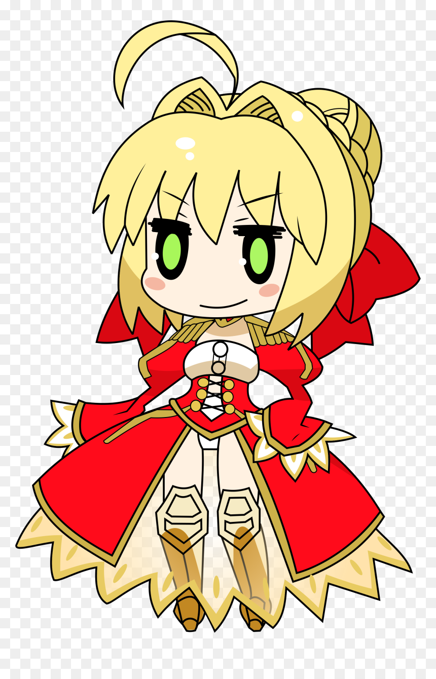 Free Red Lightsaber Png - Fate Extra Saber Chibi, Transparent Png - red lightsaber png