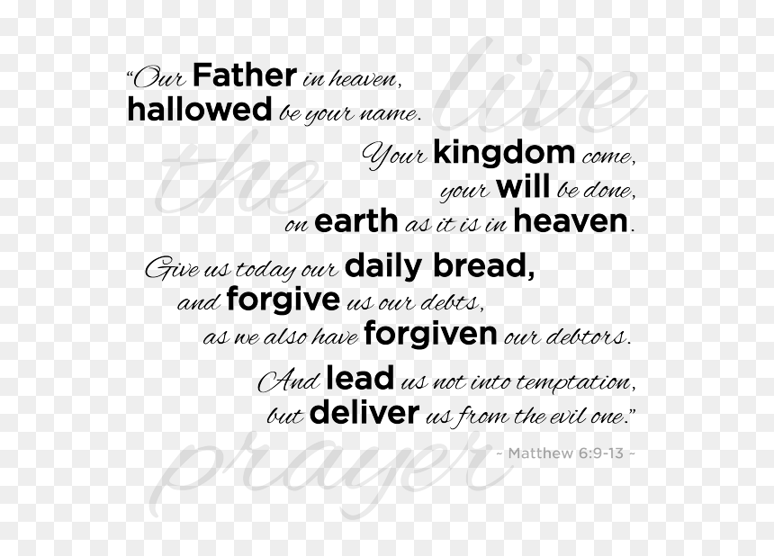 Live The Prayer - Praying The Lords Prayer, HD Png Download - prayer png