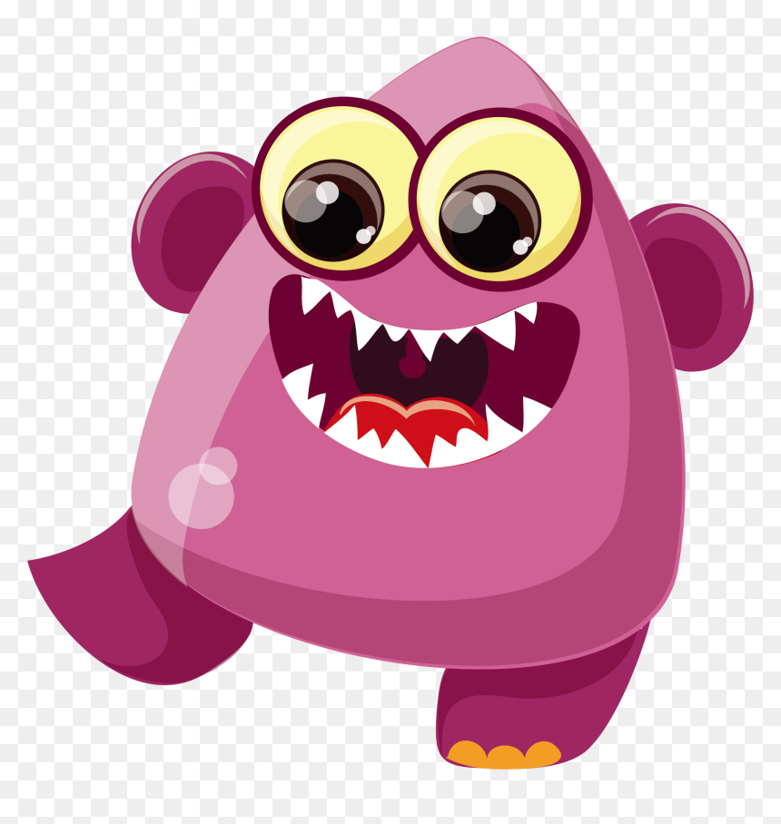 Image Transparent Cartoon Virus Purple Fangs - Cute Virus Cartoon Png, Png Download - fangs png