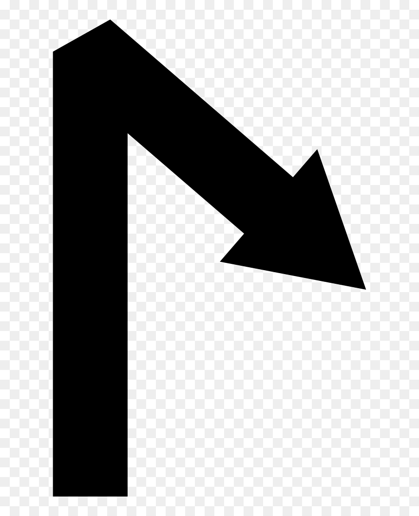 Arrow Straight Line Symbol With An Angle, HD Png Download - straight line png