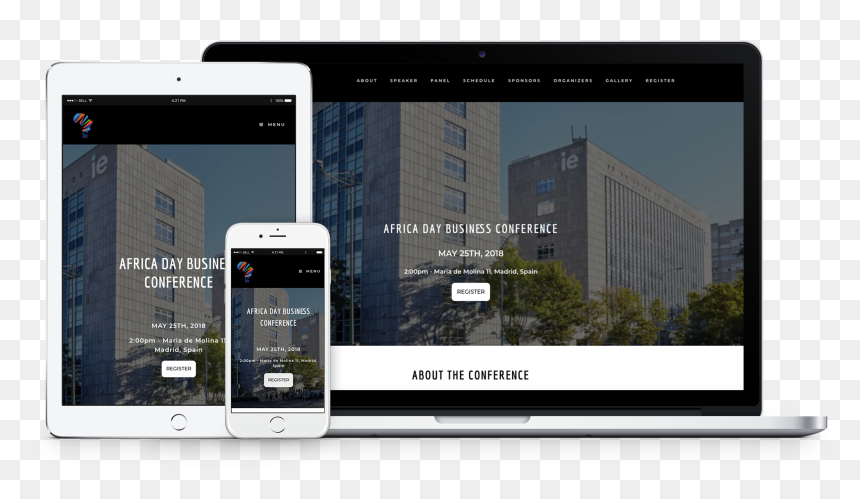 Ie Africa Day Conference Responsive Web Site - Smartphone, HD Png Download - responsive png