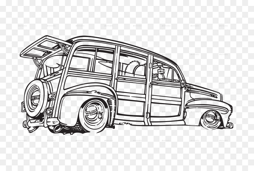 Vintage Vector Car Silhouette , Png Download - Hot Rod, Transparent Png - car silhouette png