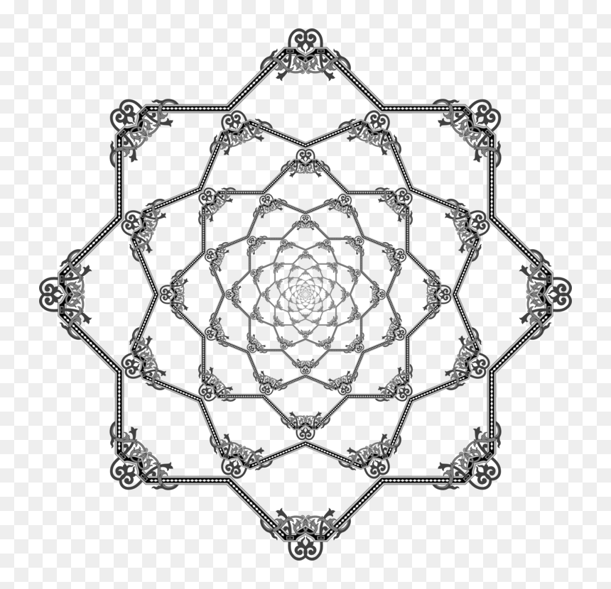 Symmetry,area,body Jewelry - Simple Round Mehndi Vector, HD Png Download - sacred geometry png