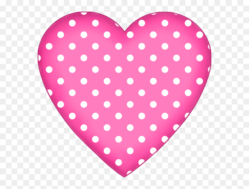 Pink Polka Dot Heart, HD Png Download - polka dots png