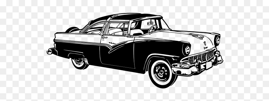 Classic American Car Silhouette - Classic Car Pic Art, HD Png Download - car silhouette png