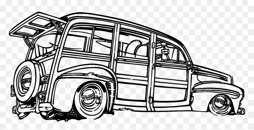 Old Classic Cars Silhouette - Hot Rod, HD Png Download - car silhouette png