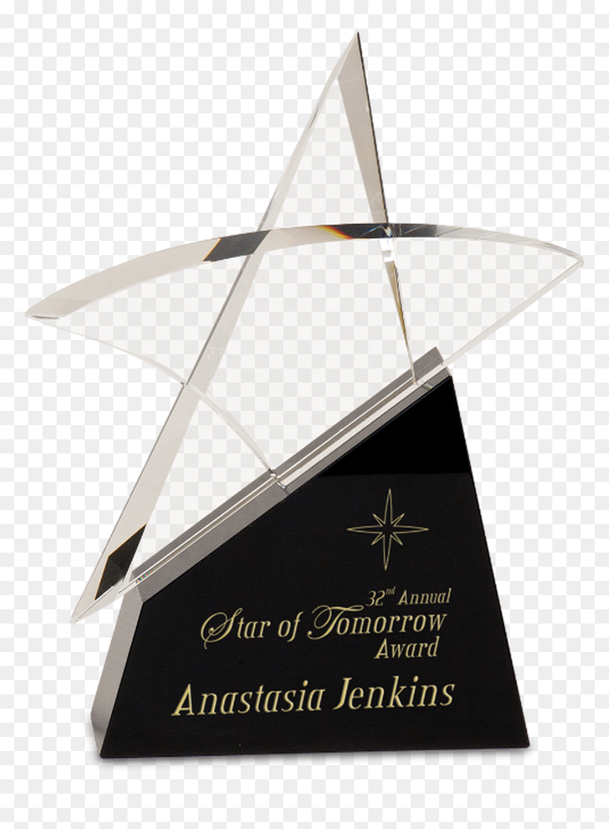 Premier Crystal Outline Star On A Black Crystal Base, HD Png Download - star outline png